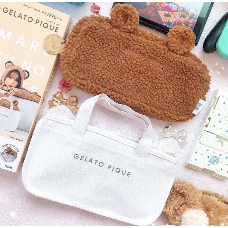 🌟พร้อมส่ง🌟{ไลฟ์ลด100฿💥} Gelato Pique Bag Set จากนิตยสารญี่ปุ่น เซตกระเป๋าจัดระเบียบ 2 ใบ แบ่งช่องใส่