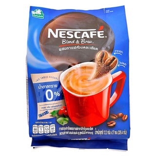 Nescafe เนสกาแฟ เบลด์ แอนด์ บรู กาแฟคั่วบดละเอียด สูตรน้ำตาล 0% 329.4 กรัม(12.2 กรัม x 27 ซอง) (8850125091665)