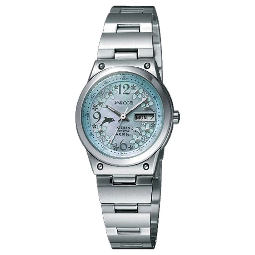 CITIZEN Eco-Drive Sapphire Ladies Watch Stainless Strap รุ่น EW3081-59D - Mother of Pearl Light Blue
