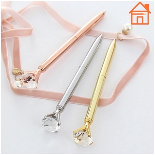 Luxury Big Diamond Rhinestone Gem Ballpoint Pen / Writing Students Stationery Metal Writing Pen