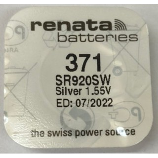 ถ่านกระดุม Renata ‪SR920SW , 371 , 920 ไร้สารปรอท 0% Mercury ถ่าน จำนวน1ก้อน made in swiss