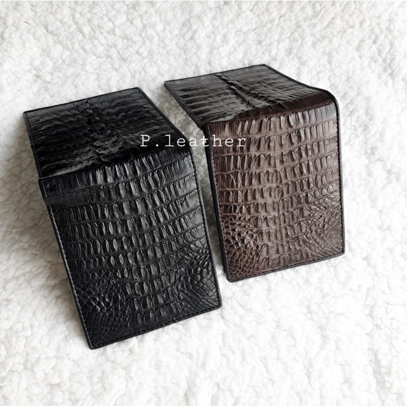 P.Leather💎พร้อมส่ง 🚚 กระเป๋าสตางค์หนังจระเข้ กระดูกหลัง  กระเป๋าสตางค์ หนังแท้ รับประกัน