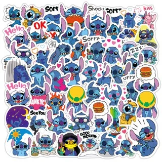 ✨พร้อมส่ง✨การ์ตูน สติช Stitch sticker สติกเกอร์กันน้ำรูปแบบที่แตกต่างกัน สเก็ตบอร์ด 50 ชิ้น