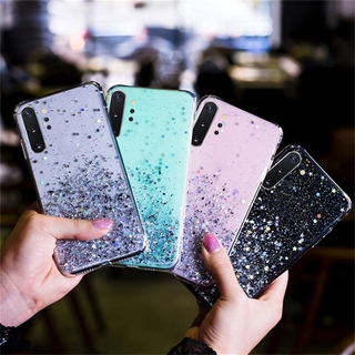 Casing OPPO F9 F11 Pro A3S A5S AX5S A12e A12 A15 A15S A31 A52 A92 A33 A53 A5 A9 2020 Reno 5 เคสมือถือ ซิลิโคน TPU สีใส กลิตเตอร์