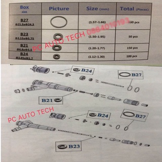 แผ่นชิม B21 ขนาด 2.00-2.45หัวฉีดดีแม็ก วีโก้ D4D ชิมหัวฉีดดีแม็ก วีโก้ 1 กล่อง 100 ตัว ชิมหัวฉีดDeno