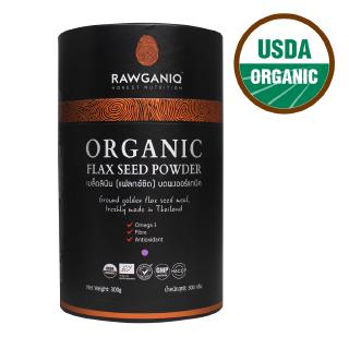 Rawganiq เมล็ดเฟล็กซ์สีทองบดละเอียด Organic Golden Flax Seed Powder (300g)