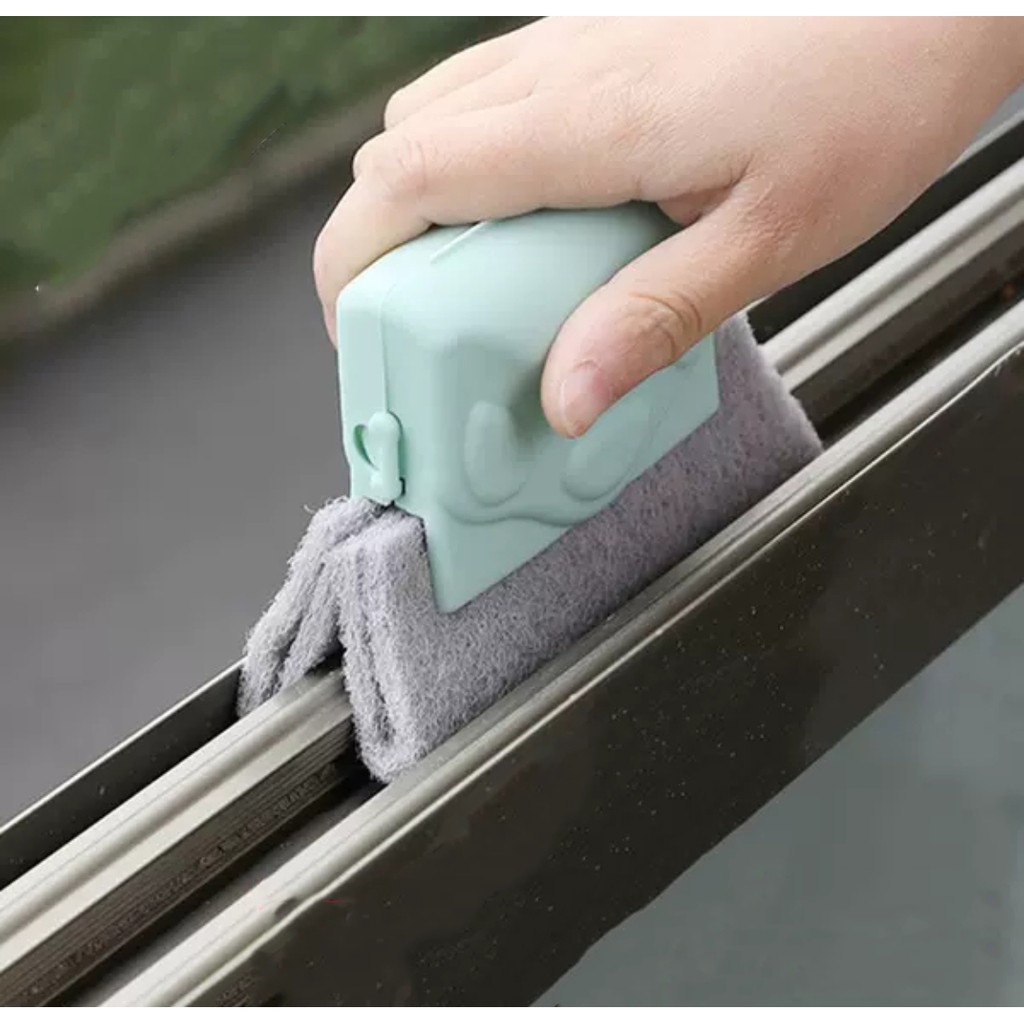 แปรงเช็ดขอบหน้าต่าง ที่ทำความสะอาดขอบประตู อเนกประสงค์ ฟองน้ำทำความสะอาด
