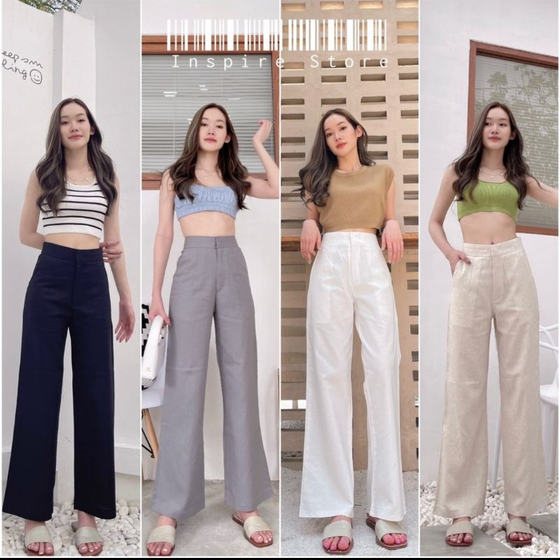 ใหม่ ยังไม่ได้ใส่ กางเกงลินินสีขาว inspire store