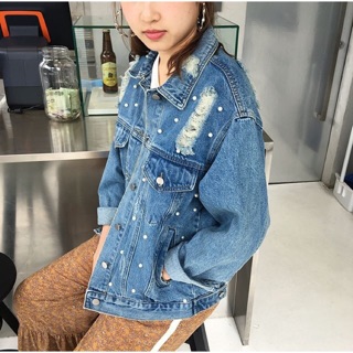 💫 All pearl jacket jeans แจ๊คเก็ตยีนส์