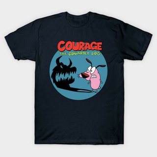 เสื้อยืด พิมพ์ลายสุนัข Courage The Cowardly Dog Shadow สไตล์วินเทจ สําหรับผู้ชาย