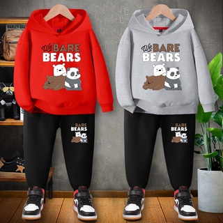 #E04+K04Bชุดเซ็ดเด็กชายและเด็กหญิงเสื้อฮู้ด+กางเกงขายาว（มี2ชิ้น）กางเกงเอวสายยาวยืดได้ใส่สบายฯมี7สีหลายไซส์ให้เลือก（110CM