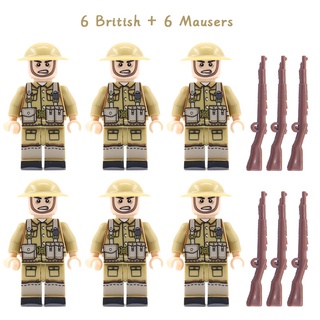 ของเล่นเด็กตัวต่อโมเดลฟิกเกอร์ทหาร Ww2 British Soldier Swat เสริมการศึกษาเด็ก