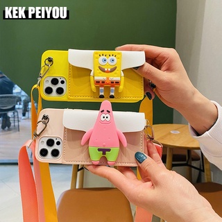 Cartoon Card Pack OPPO A54 A94 A37 A57 A39 A59 A73 A79 A83 A5 A3s A7 A12 A5s A71 A8 A31 2020 Soft Phone Casing Oppo A1K A9 A5 2020 A52 A92 A92s A72 A53 2020 A32 A15 A55 A93 Phone Case Patrick Star Storage Bag