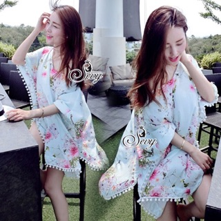 Chillaxing Beach Flora Over Coat Blouse