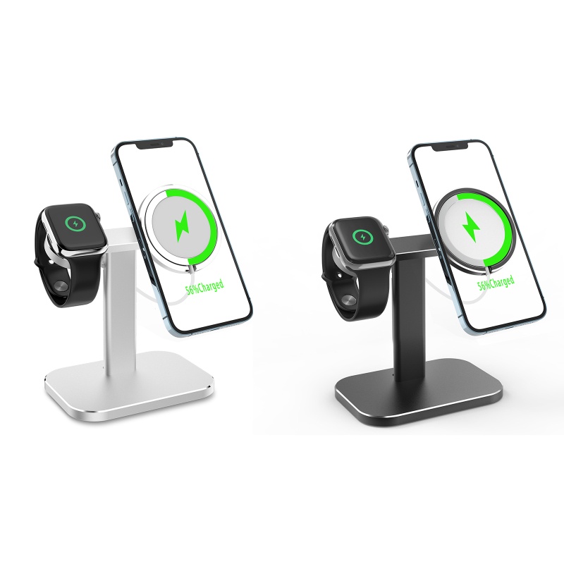 Fir 2 in 1 Phone Charger Holder สําหรับโทรศัพท์ 12 Series สําหรับ iWatch Wireless Charger