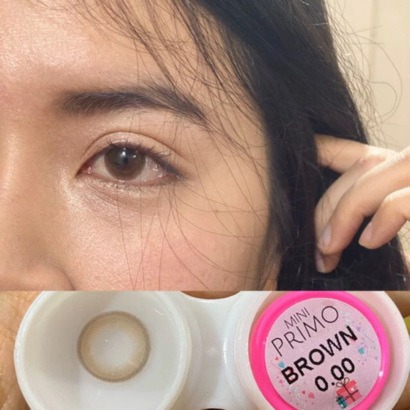 💖 Kitty kawaii ๑ mini Primo สายตา -00 ถึง -1000 brown gray Contact lens ราคาถูก คอนแทคเลนส์ บิ๊กอาย ฟรีตลับ