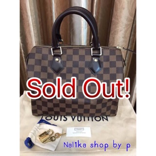 🌈NEW Lv Speedy 25 damier dc17 รุ่นไม่มีสาย อปก. ถุงผ้า ถุงดาษ การ์ด ชุดกุญแจ