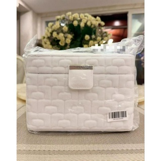 La Mer Cosmetic Bag  กระเป๋าสี่เหลี่ยม ทรงกล่อง พร้อมกระจกและช่องเก็บของ