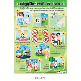 โปสเตอร์กระดาษ สุขบัญญัติ 10 ประการ #EQ-177