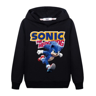 เสื้อแจ็กเก็ตกันหนาว มีฮู้ด ลายหนัง Sonic 2 แฟชั่นฤดูใบไม้ร่วง และฤดูหนาว สําหรับเด็กผู้ชาย และเด็กผู้หญิง