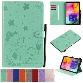 กรณีแท็บเล็ต Samsung Galaxy Tab A 10.1 2019  T510 / T515 Case, Samsung Galaxy Tab S5e 10.5" T720 / T725 Case Slim Fit Multi Angle Stand Folio Pencil Holder Shockproof Card Holder Wallet Flip Case Cover