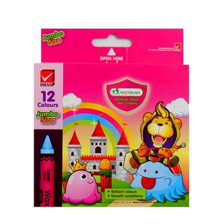 สีเทียน ขนาดจัมโบ้ 12 สี ตรา Master Art Wax Crayons