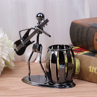 Creative Metal Music Player Musician Pen Pencil Holder Desktop Storage Organizer Brush Pot