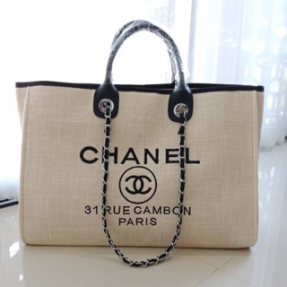 😵💋 3 สีใหม่เข้าค้า ~~ earth tone color รุ่นที่สาวๆรอคอย Chanel tote canvas bag จากงานพรีเมี่ยม VIP GIFT รุ่นดัง🍭