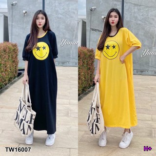 Maxi Dress เดรสยาว แขนสั้น มีกระเป๋าล้วงข้าง NI16007