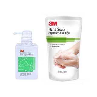 3M Hand Soap สบู่ล้างมือ ขนาด 400 ml + Refill Soap สบู่ 240 ml