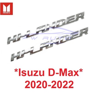 2ชิ้น Hi-Lander 2 x 23 ซม แผ่นป้ายติดข้างรถ ISUZU D-MAX D MAX 2021 - 2022 แผ่นป้าย ไฮแลนเดอร์ โลโก้ STICKER ป้าย ชื่อ