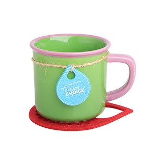 DD4Uแก้วมัค แผ่นรอง MUG STONENAMEL GREEN (380CC)