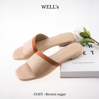 COZY รองเท้าแตะทูโทน Well’s #รองเท้าแฟชั่น #รองเท้าแตะ