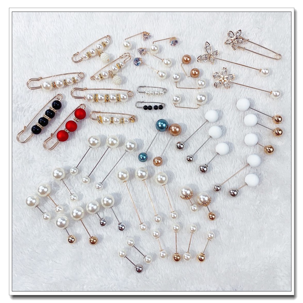 เข็มกลัดมุกแฟชั่นสําหรับติดเสื้อผ้า เข็มกลัดมุกแฟชั่นสําหรับติดเสื้อผ้า COD เกาหลีเอวเอวหัวเข็มขัดป้องกันแสงสะ - รูปที่ 3
