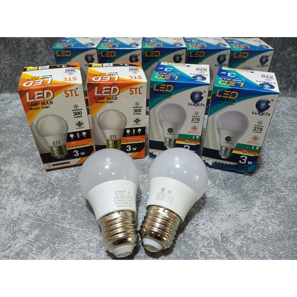 หลอด Led 3 วัตต์ ประหยัดไฟ รุ่นตกไม่แตก มีแสงขาว-วอร์มไวท์ รับประกันทุกชิ้น  | Shopee Thailand