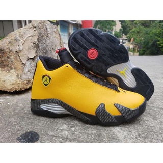 รองเท้าบาสเก็ตบอล Air Jordan 14 Ferrari AJ14 WCAF JULF สีเหลือง สไตล์เรโทร สําหรับผู้ชาย