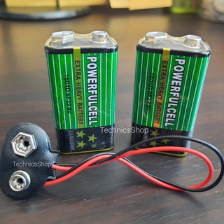 🔥ลด 50% ใส่โค้ด INC8LZ3🔥 ถ่าน 9V Heavy Duty Battery (1 ก้อน) + ขั้วถ่าน 9V (1 อัน )