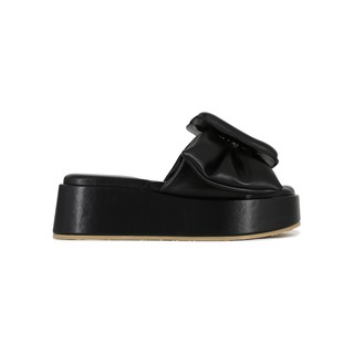 SHU PALETTE SOFT 2" SWEET BELT WEDGES BLACK รองเท้าแตะหญิง