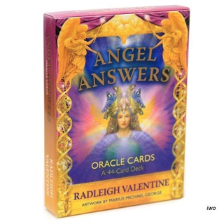 Iwo Angel Answers Tarot 44 Oracle Cards เกมกระดานสําหรับครอบครัวเพื่อนเพื่อนครอบครัว