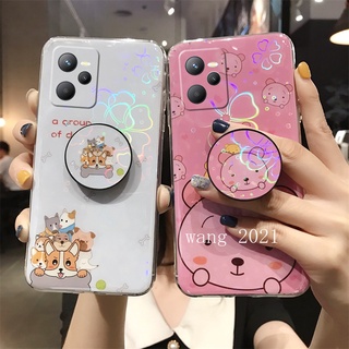 2022 New Casing เคส Realme C35 Narzo 50A Prime / Realme Narzo 50 50i Realme 9 Pro +Plus 9Pro 8i 9i Phone Case Cartoon Animals Cute Bracket Soft Cover for Realme C35 เคสโทรศัพท