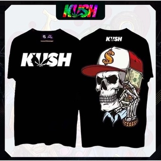 เสื้อยืดผ้าฝ้ายพิมพ์ลายขายดี ◈✒◇⚜️Kush skull inspired Vintage cotton oversized loose t-shirt mens printed T-shirt