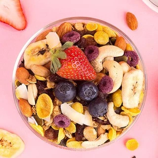 ซีเรียลผลไม้อบแห้งผสมโยเกิร์ตอบแห้ง Evephneney🍒โยเกิร์ตผลไม้อบแห้ง🍑 ข้าวโอ๊ตผสมโยเกิร์ต ผลไม้อบแห้ง อาหารเช้า ขนาด500G🍶