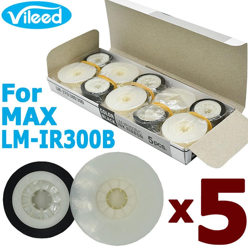 5 Pack Lm-Ir300b Print Ribbon Lm-Ir300 Compatible For Max Letatwin Lm-370A Lm-370E Lm-380A Lm-380E L