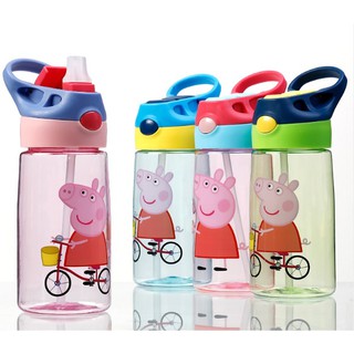 *พร้อมส่ง*ขวดน้ำแบบหลอดดูด Peppa Pig