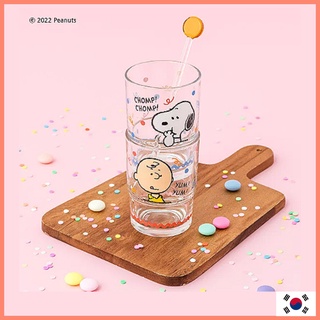 [PEANUTS] New ♥ Stackable Glass  2P(242ML) + Muddler 1P สนูปปี้ snoopy ของใช้ snoopy แก้ว