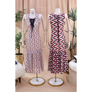 Dress ยาว คอกลมแขนกุด งานแบรนด์Janesuda