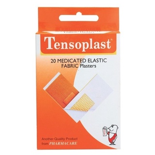 Tensoplast Fabric เทนโซพล๊าส พลาสเตอร์ ปิดแผล ชนิดผ้า ยืดหยุ่นได้ดี จำนวน 1 กล่อง บรรจุ 20 แผ่น 04781