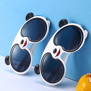 LAA6-Little Kids Anti-UV Sunglasses, Black-White Panda Eyes Frame UV400 Polarized Sunglasses