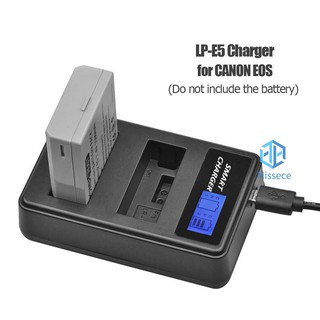 New✧LP-E5 LCD Dual Port USB Battery Charger for Canon EOS 1000D 500D 450D Kiss(mis✧◡✧)