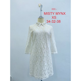 เดรสสั้น เดรสผ้าลูกไม้ สีขาว Misty Mynx SIZE XS